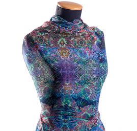 Žoržet nevšední abstraktní motiv zelená