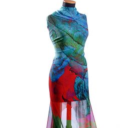 Žoržet motiv květin ve stylu akvarelové malby zelený