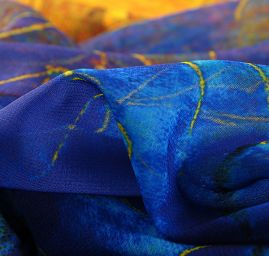 Žoržet motiv květin ve stylu akvarelové malby modrý