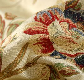 Dekorační žakárová látka velké květy růží