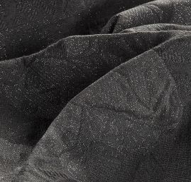 Dekorační tkanina secese Mucha černá/stříbrná