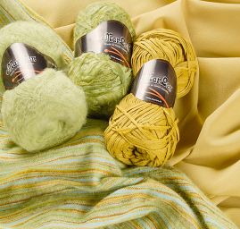 Kostýmová žakárová látka vlna směs pastel zelená