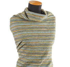 Kostýmová látka buklé vlna směs zelený melír