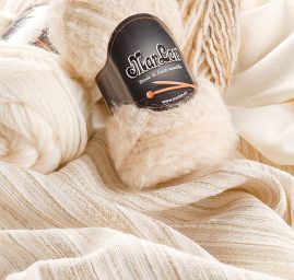 Látka design Art Fabrics bavlna směs režná/bílá