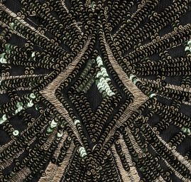 Krajka tylová s flitry zelenozlatá