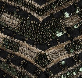 Krajka tylová s flitry zelenozlatá