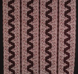 Krajkavlnková výšivka na tylu vínovobílá