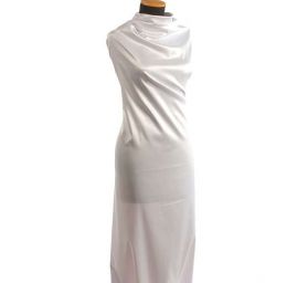 Satén pružný lomená bílá