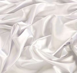 Satén pružný lomená bílá