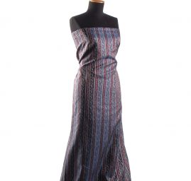 Brokát nepružný pevnější malý květ modrovínový