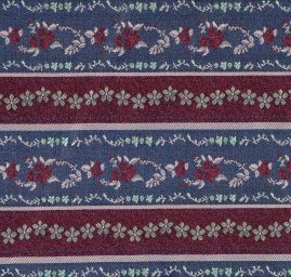 Brokát nepružný pevnější malý květ modrovínový