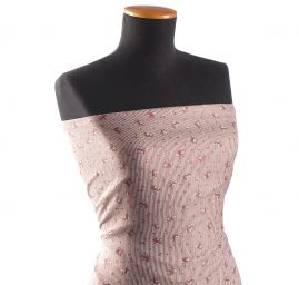 Brokát nepružný vintage růže proužky starorůžový