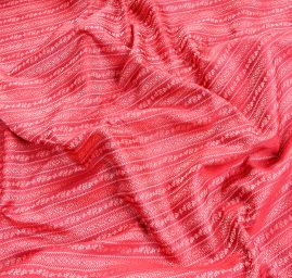 Brokát nepružný květy a proužky růžovovínová