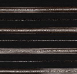 Šatová látka plastický vzor proužků černá