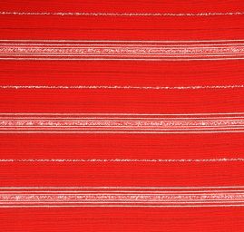 Šatová látka plastický vzor proužků červená