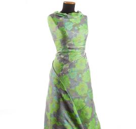 Brokát vzor růže starorůžová/zelená