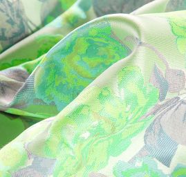 Brokát vzor růže starorůžová/zelená