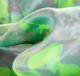 Brokát vzor růže starorůžová/zelená