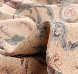 Dekorační látka žakár květy světle hnědá