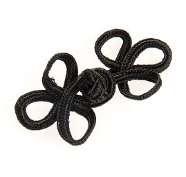 Japonské zapínání "knoflík" černé trojlístek