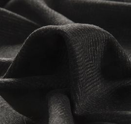 Vlněná kostýmová látka rybí kost černá šedá