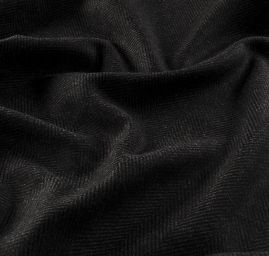 Vlněná kostýmová látka rybí kost černá šedá