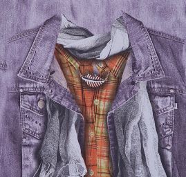 Kupón jemný úplet tisk vesta/šatky