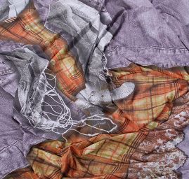 Kupón jemný úplet tisk vesta/šatky