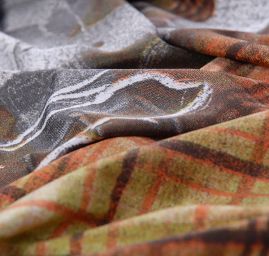 Kupón jemný úplet tisk vesta/šatky