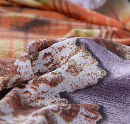 Kupón jemný úplet tisk vesta/šatky