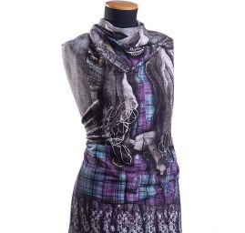 Kupón pletenina úplet tisk vesta/šaty