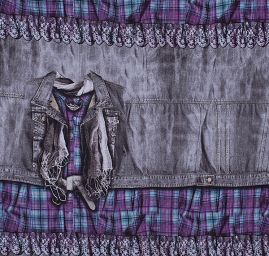 Kupón pletenina úplet tisk vesta/šaty