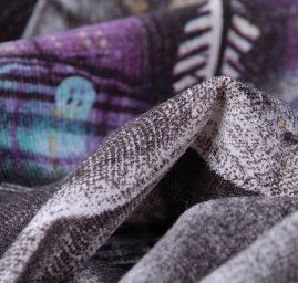 Kupón pletenina úplet tisk vesta/šaty 3 kupóny za cenu 2 kupónů