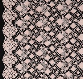 Efektní hrubá krajka starorůžová geometrický motiv