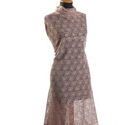 Efektní hrubá krajka vzor květy starorůžová