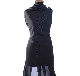 Šifon drobný puntík bílá/černá