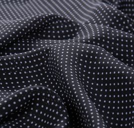 Šifon drobný puntík bílá/černá