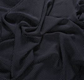 Šifon drobný puntík bílá/černá