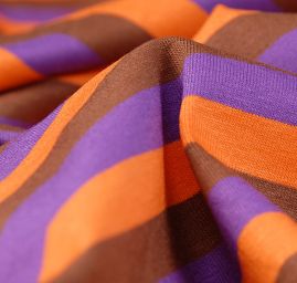 Úplet vzor použek oranžový/fialový/hnědý