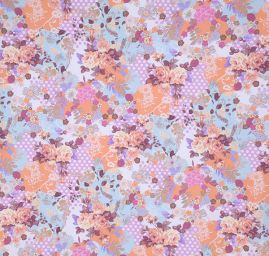 Úplet patchwork motiv květů a puntíků 