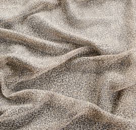 Šifon plisé zvířecí motiv černozelený