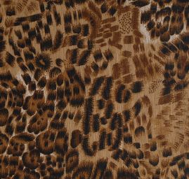 Šifon plisé zvířecí motiv hnědý