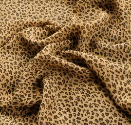 Šifon viskozový zvířecí motiv černozelený