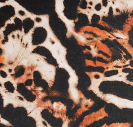 Šifon jemný zvířecí motiv černá hnědá