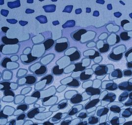 Šifon viskozový zvířecí motiv modrá/fialová