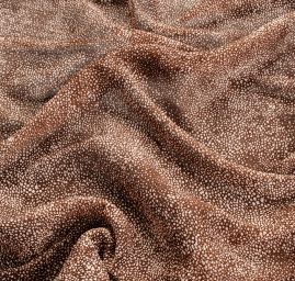 Šifon plise drobný vzor hnědobéžový