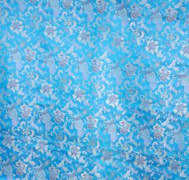 Látka brokát orientální motiv tyrkysový