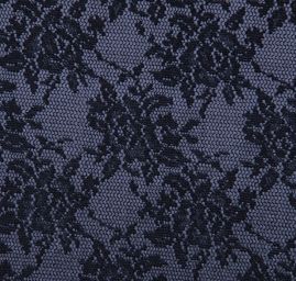 Pružná čipka kvetinový motív čierna / antracit