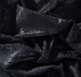 Pružná čipka kvetinový motív čierna / antracit