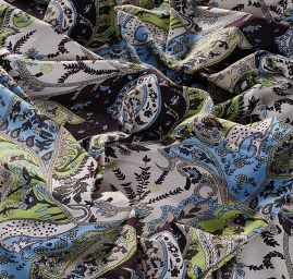 Úplet motiv paisley zelenohnědý